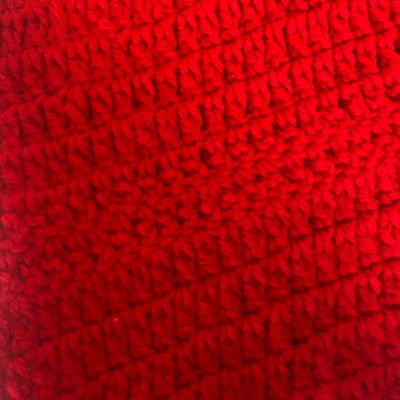 Handmade Red Crochet Shorts with White Trim - Picture 3 of 5